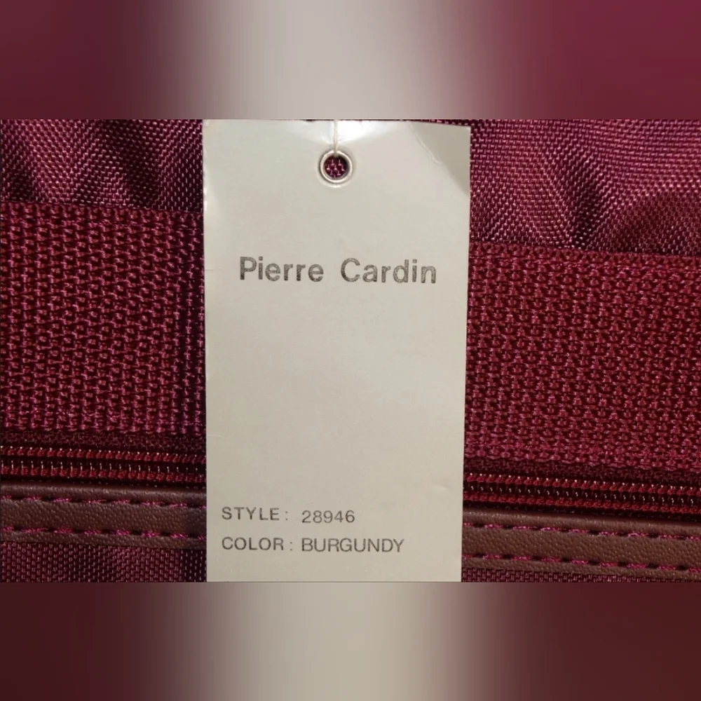 PIERRE CARDIN Burgundy Canvas Folding Garment or Suit Bag Luggage